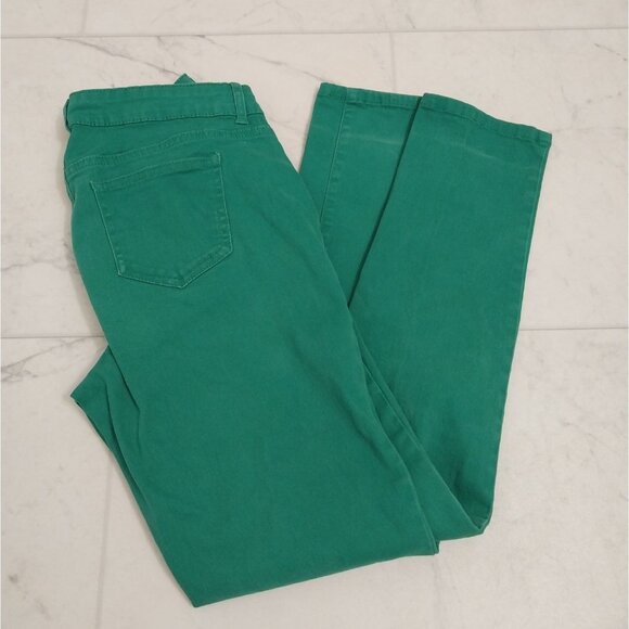Crown & Ivy Christmas Green Skinny Mid Rise Jeans Sz 2 - Picture 2 of 11
